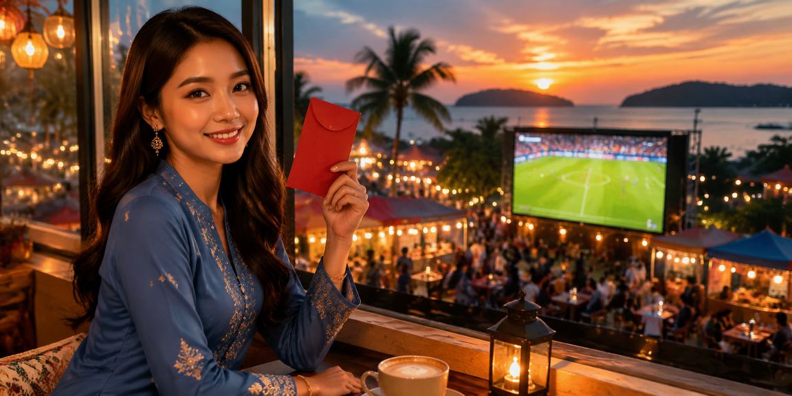 Pengguna Kota Kinabalu bertaruh bola sepak dalam talian dengan pakaian tradisional baju kurung